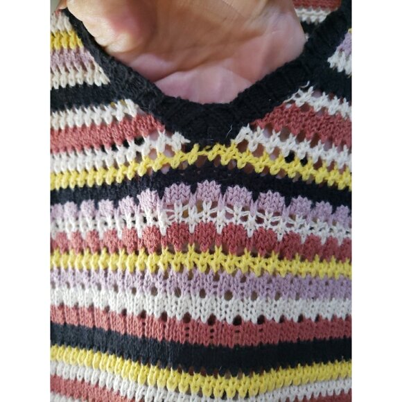 Vintage Crochet Maxi Dress Y2K XS Ruffle V Neck Beach Cottagecore Festival Boho - Picture 4 of 7